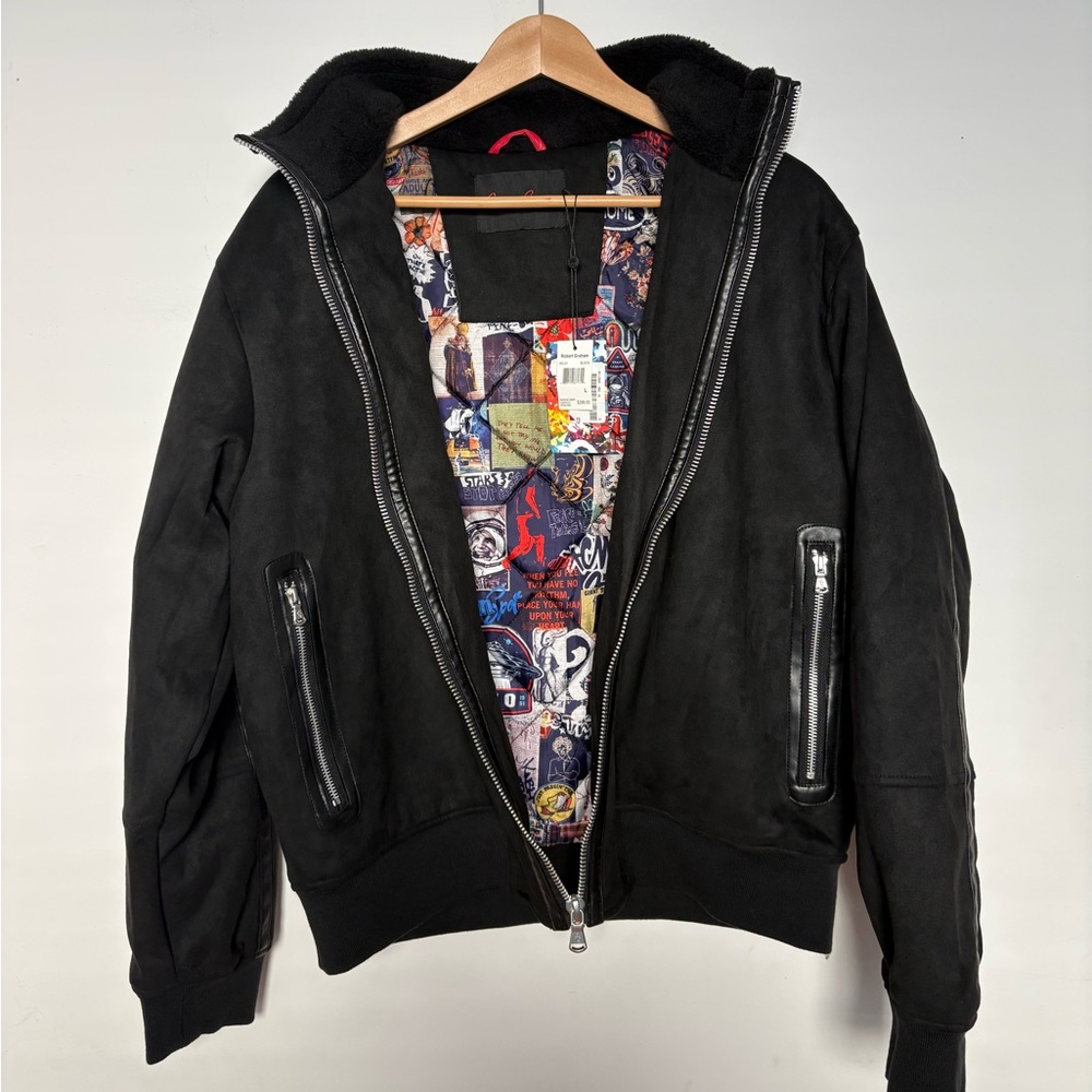 Men's Robert Graham Black Jacket with Graphic Lining